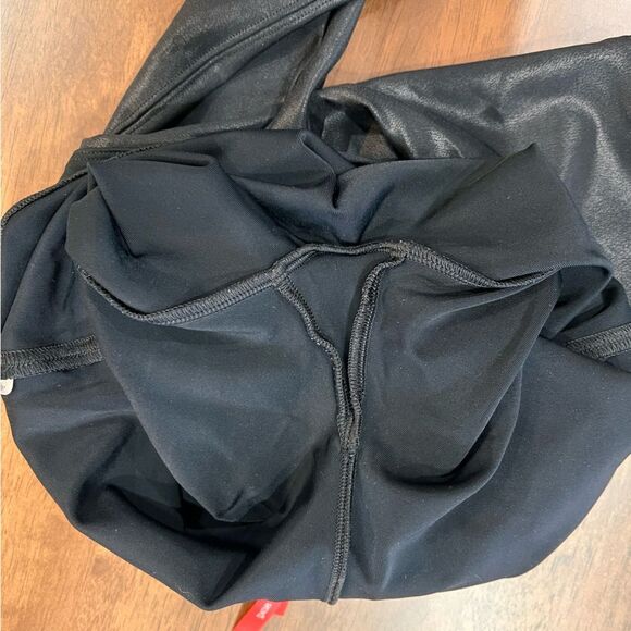 Spanx Faux Leather Moto Leggings Black M 27” Inseam High Rise Shaping Stretch - Picture 4 of 5